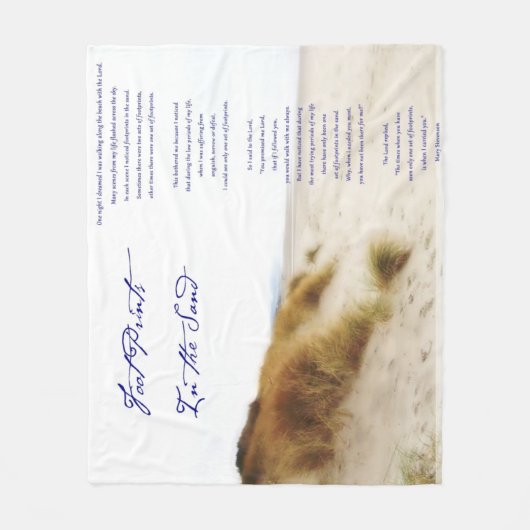 Fußabdrücke im Sand Fleecedecke (Vorderseite)