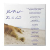 Fußabdrücke im Sand Fliese (Vorderseite)