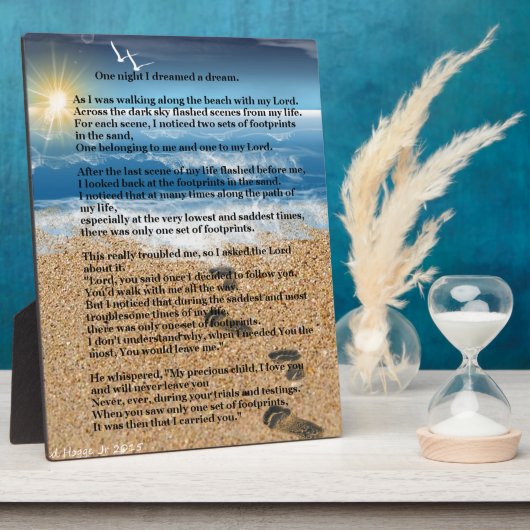 Fußabdrücke im Sand Fotoplatte (Seite)