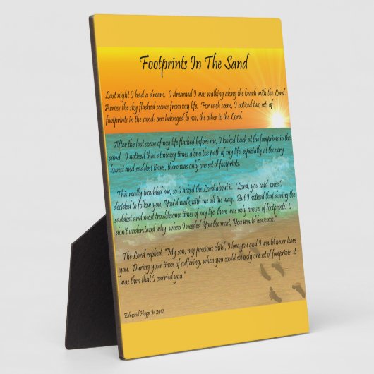 Fußabdrücke im Sand Fotoplatte (Seite)