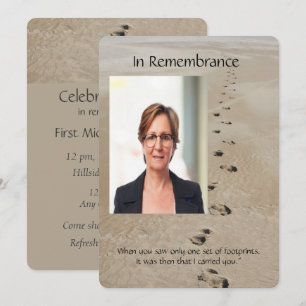 Fußabdrücke im Sand Gedicht Custom Memorial Einladung