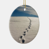 Fußabdrücke im Sand Keramik Ornament (Rechts)