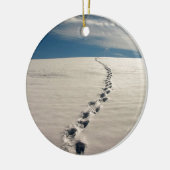 Fußabdrücke im Sand Keramik Ornament (Links)