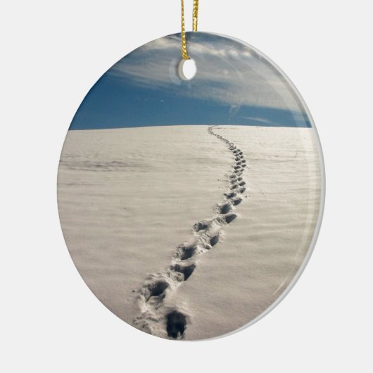 Fußabdrücke im Sand Keramik Ornament (Links)