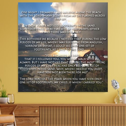 Fußabdrücke im Sand Leinwanddruck (Insitu (Wohnzimmer))