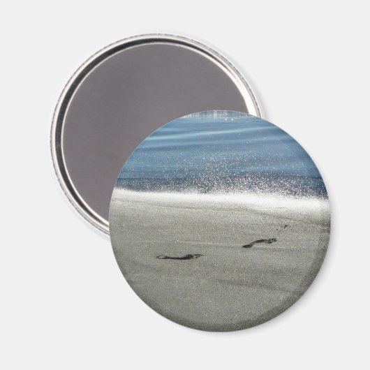 Fußabdrücke im Sand Magnet (Vorderseite/Rückseite)