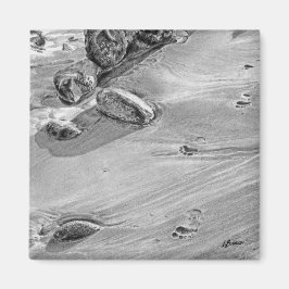 Fußabdrücke im Sand Magnet