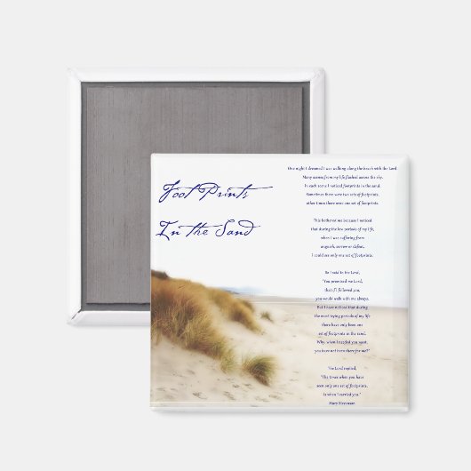 Fußabdrücke im Sand Magnet (Vorderseite/Rückseite)