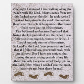 Fußabdrücke im Sand mit Jesus Plaque Fotoplatte (Vorderseite)