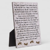 Fußabdrücke im Sand mit Jesus Plaque Fotoplatte (Seite)