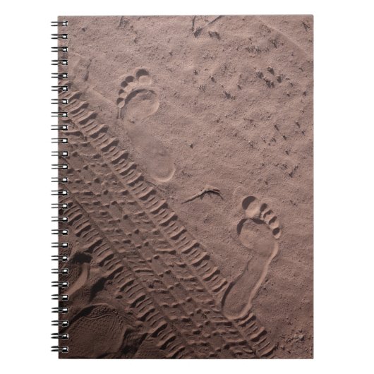 Fußabdrücke im Sand Notizblock (Vorderseite)