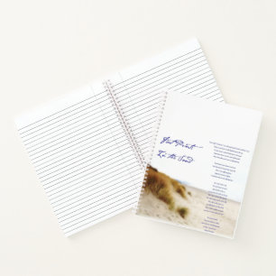 Fußabdrücke im Sand Notizblock