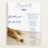 Fußabdrücke im Sand personalisiert, jedes Jahr Planer (Vorderseite)