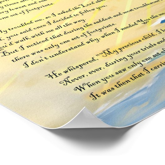 Fußabdrücke im Sand... Poster (Ecke)