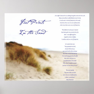 Fußabdrücke im Sand Poster