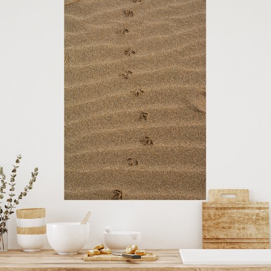 Fußabdrücke im Sand Poster (Küche)