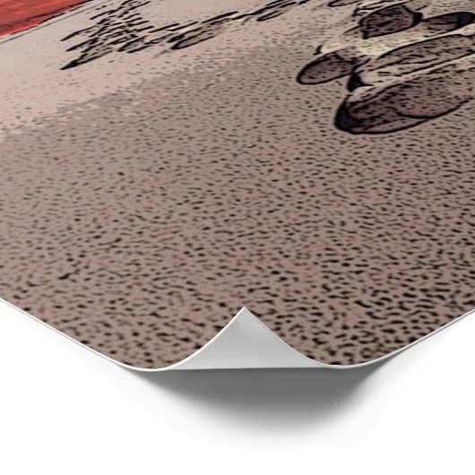 Fußabdrücke im Sand Poster (Ecke)
