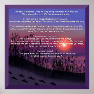 Fußabdrücke im Sand Poster