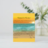 Fußabdrücke im Sand Postkarte (Stehend Vorderseite)