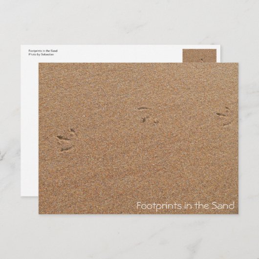 Fußabdrücke im Sand Postkarte (Vorne/Hinten)