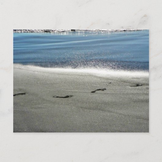 Fußabdrücke im Sand Postkarte (Vorderseite)