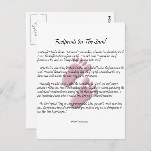 Fußabdrücke im Sand Postkarte (Vorne/Hinten)
