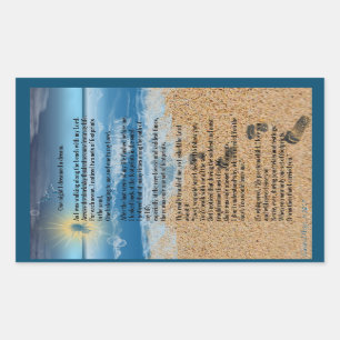 Fußabdrücke im Sand Rechteckiger Aufkleber