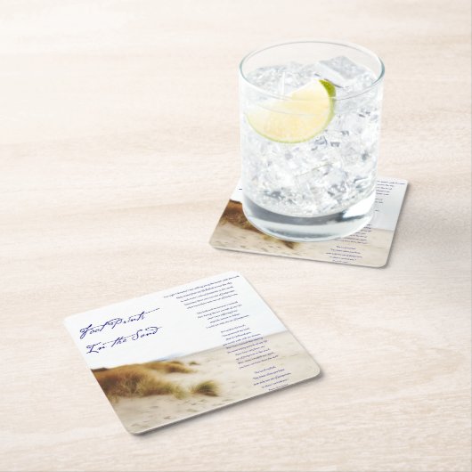 Fußabdrücke im Sand Rechteckiger Pappuntersetzer (Vor Ort)