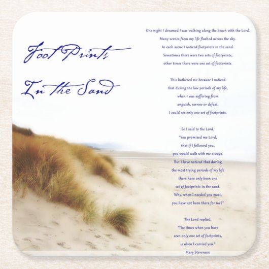 Fußabdrücke im Sand Rechteckiger Pappuntersetzer (Vorderseite)