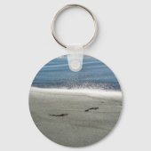 Fußabdrücke im Sand Schlüsselanhänger (Vorderseite)
