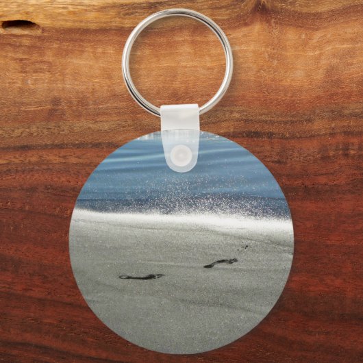 Fußabdrücke im Sand Schlüsselanhänger (Vorderseite)
