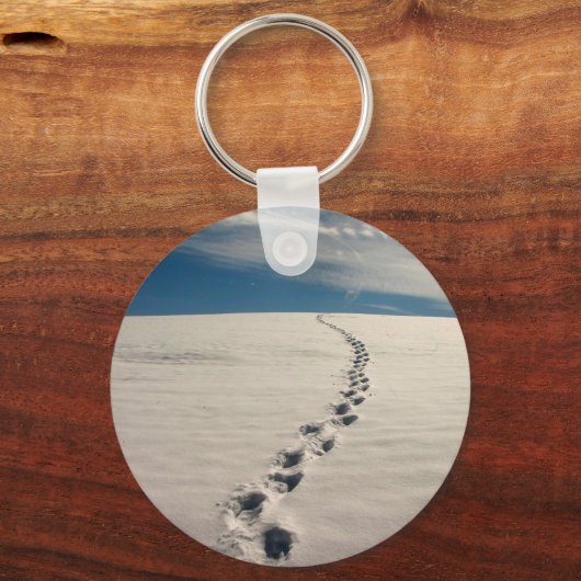 Fußabdrücke im Sand Schlüsselanhänger (Vorderseite)