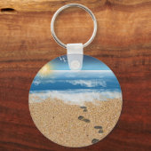Fußabdrücke im Sand Schlüsselanhänger (Vorderseite)