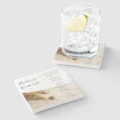 Fußabdrücke im Sand Steinuntersetzer (Seitenansicht)