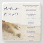 Fußabdrücke im Sand Steinuntersetzer (Vorderseite)