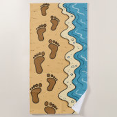 Fußabdrücke im Sand Strandtuch (Vorderseite)