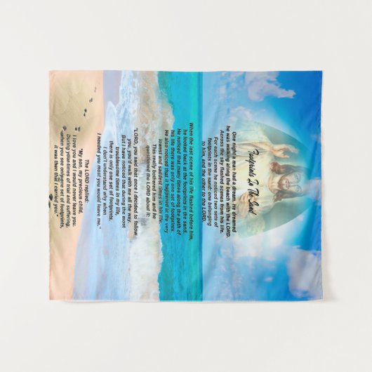 Fußabdrücke im Sand Wandteppich (Vorderseite (Horizontal))