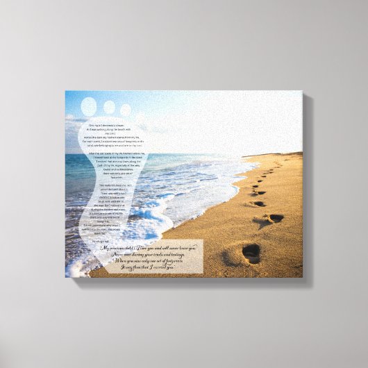 Fußabdrücke im Sandgedicht 14x11 Leinwanddruck (Vorderseite)