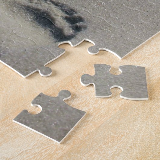 Fußabdrücke im Sandstrand - 8x10 - 110 pc Puzzle (Seite)