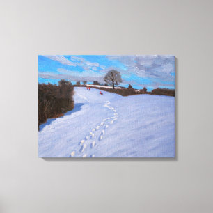 Fußabdrücke im Schnee 2009 Leinwanddruck