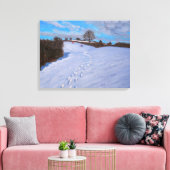 Fußabdrücke im Schnee 2009 Leinwanddruck (Insitu (Wohnzimmer))