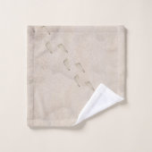 Fußabdrücke in Beach Sand Badhandtuch Set (Waschlappen)