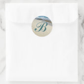 Fußabdrücke in den Sand-Erstaufklebern Runder Aufkleber (Tasche)