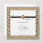 Fußabdrücke in der Sand Hochzeit Einladung (Vorne/Hinten)