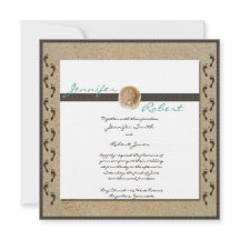 Fußabdrücke in der Sand Hochzeit Einladung