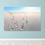 Fußabdrücke in der Wüste Leinwanddruck (Insitu (Holzboden))