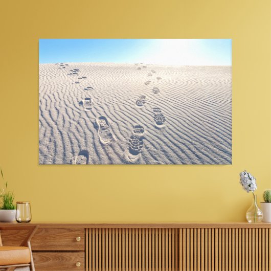 Fußabdrücke in der Wüste Leinwanddruck (Insitu (Wohnzimmer))