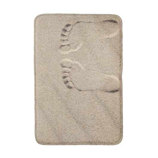Fußabdrücke in Sand Badematte (Vorderseite Vertikal)