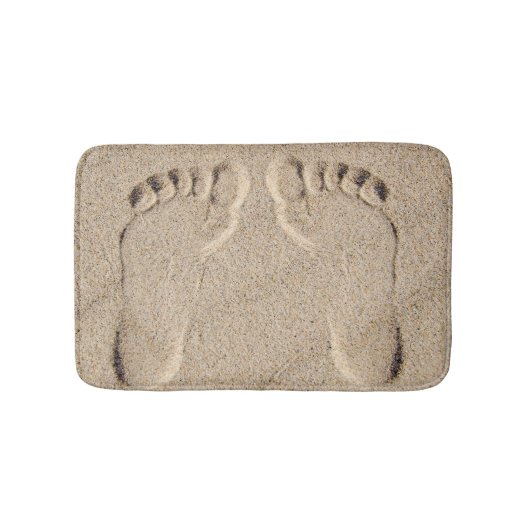 Fußabdrücke in Sand Badematte (Vorderseite)