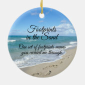 Fußabdrücke in Sand Inspirational Christlich Keramik Ornament (Hinten)